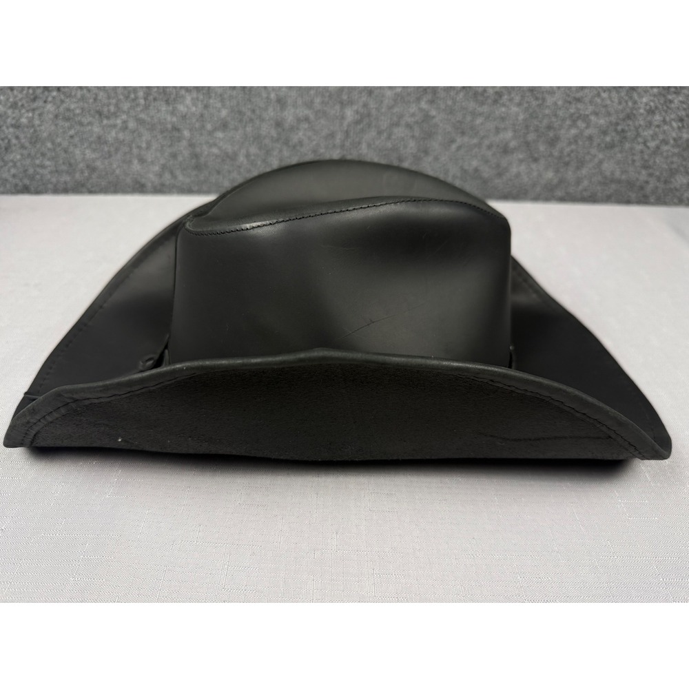 Stetson Rodeo Dr Collection Black Leather Cowboy Hat Studded Concho Large - Picture 4 of 13